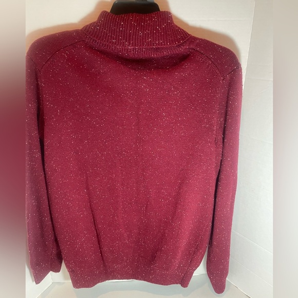 Crown & Ivy Men's Shawl Collard Burgundy Button Closure Cardigan Sweater Sz. L - Picture 3 of 11